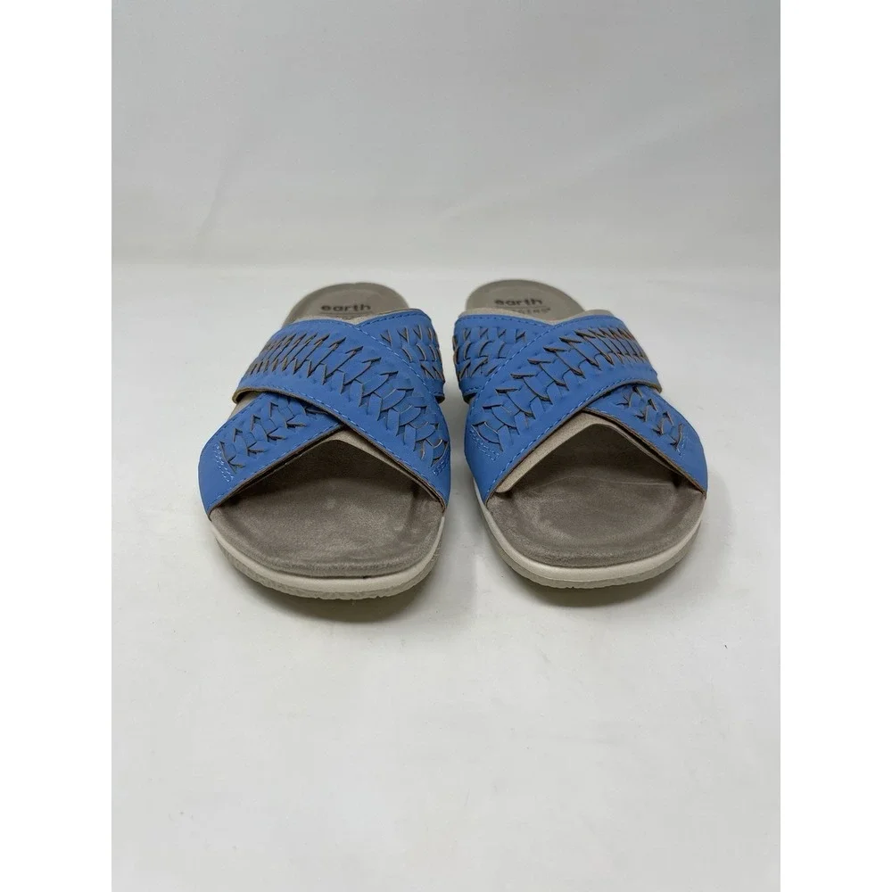 Earth Origins Blue Slide Comfort Sandal Women 8M